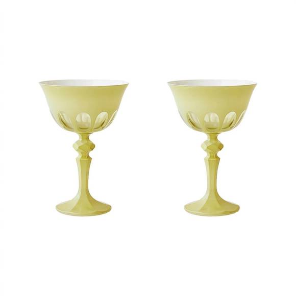 NEW CASA CASA CURATED coupe glasses set of 2 in creme - Picture 1 of 3